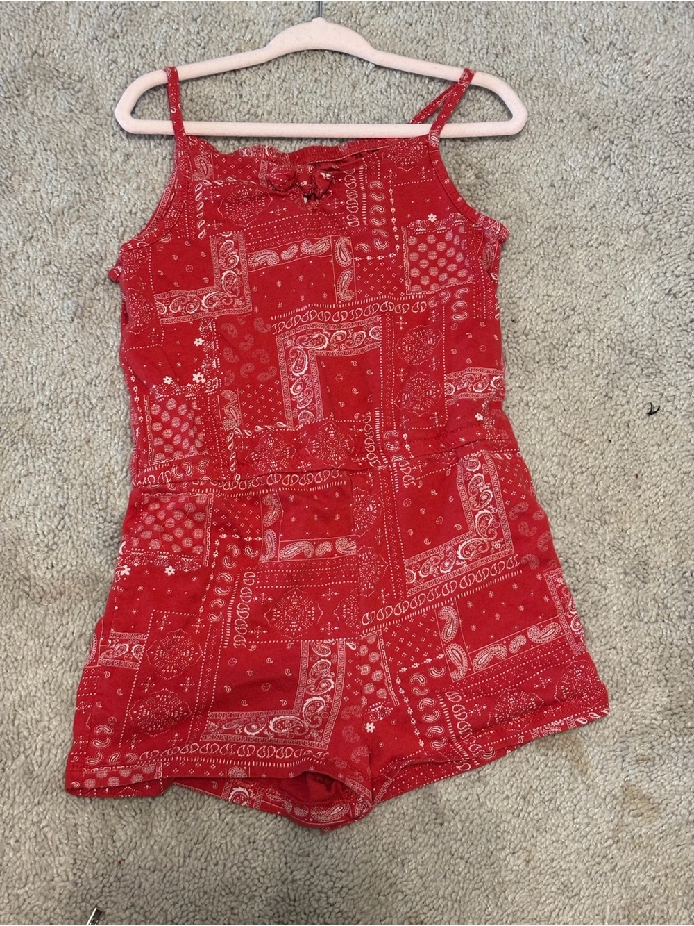OshKosh B'gosh Red Bandana Print Girls' Romper